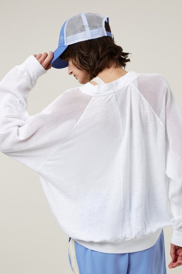 20-803-2203 10Days Sweatshirt oversized sweater mesh white weiß